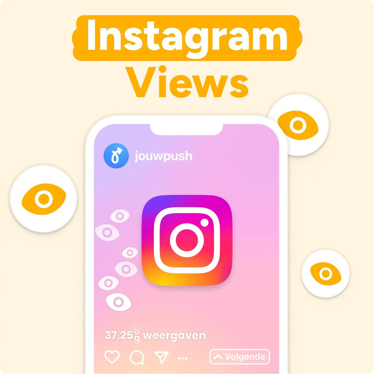 Instagram Views kopen Mockup