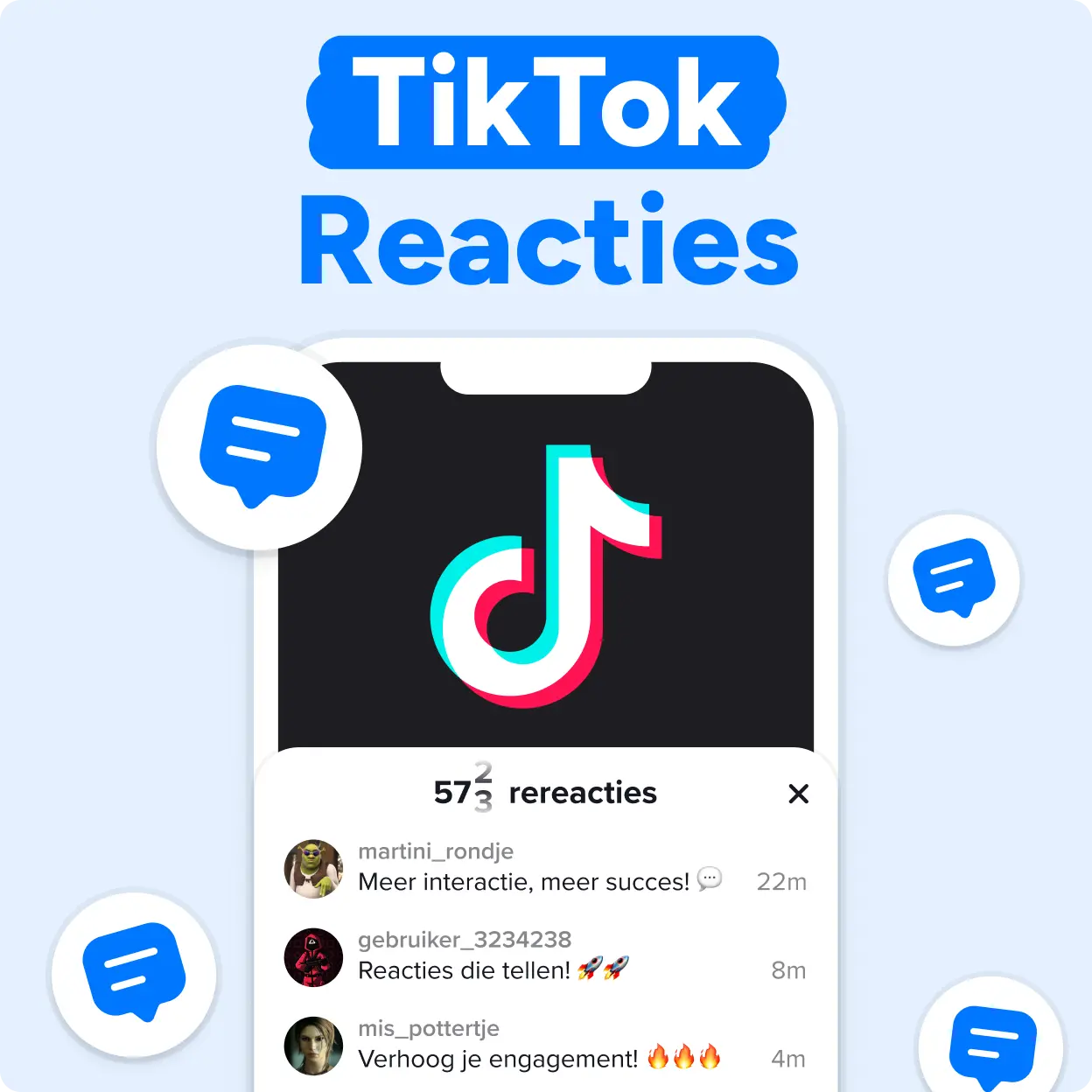 TikTok Reacties kopen Mockup