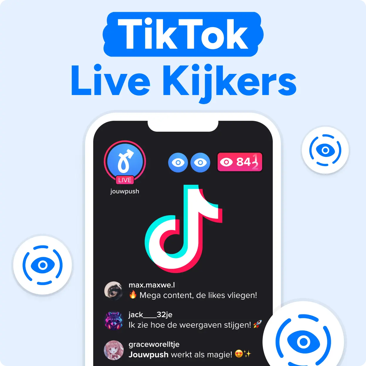 TikTok Live Kijkers kopen Mockup